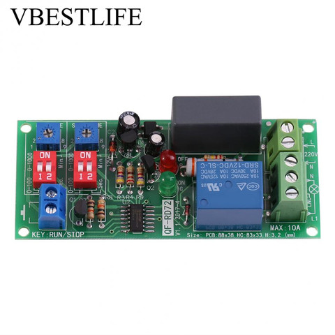 100V-250V AC Cycle Timer Relay Delay Module Timer Switch Module Adjustable Infinite Delay On/Off Timer Relay Switch Board ► Photo 1/6