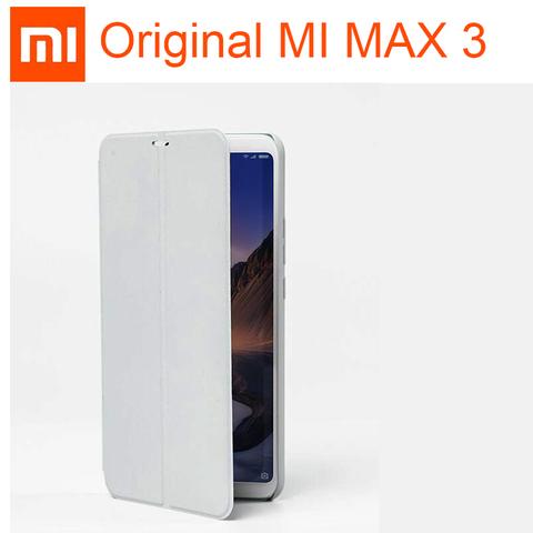 Original Xiaomi Mi Max3 case Xiaomi Max 3 Pro flip cover smart stand PU Leather phone case / Tempered glass film 8H HD Protector ► Photo 1/6