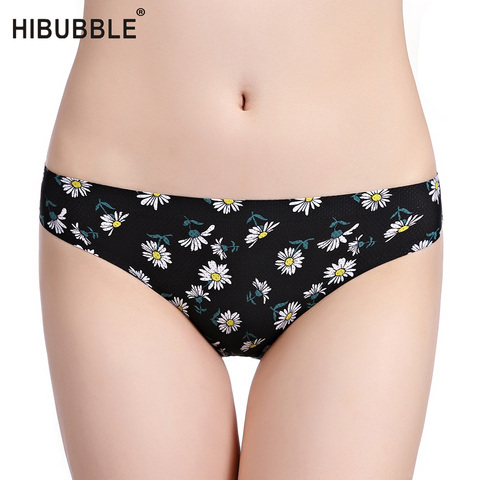 HIBUBBLE Mesh Breathable Panties Women Plus Size Panties Sexy Lowe-Rise Underwear Women Flower Print Tangas Seamless Briefs ► Photo 1/6