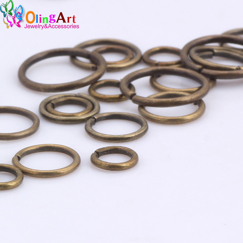 OlingArt bronze plating Jump Ring 3mm/4mm/5mm/6mm/7mm/8mm link loop Mixed size DIY Jewelry making Connector Wire diameter 0.7MM ► Photo 1/6