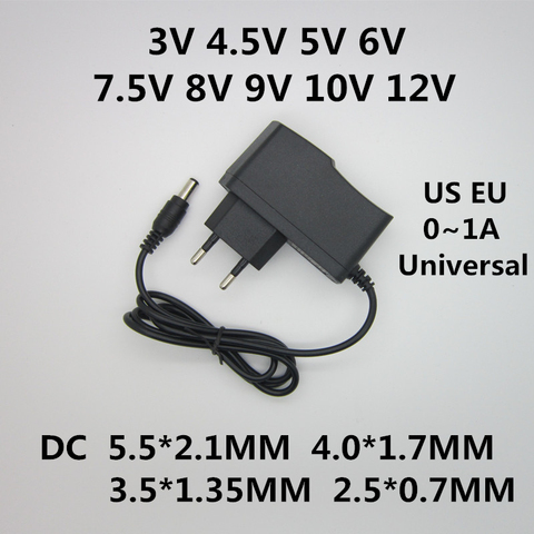 AC 100-240V DC 3V 4.5V 5V 6V 7.5V 8V 9V 10V 12V 1A Universal Power Adapter Converter Switch Power Supply for LED Light Strips ► Photo 1/2