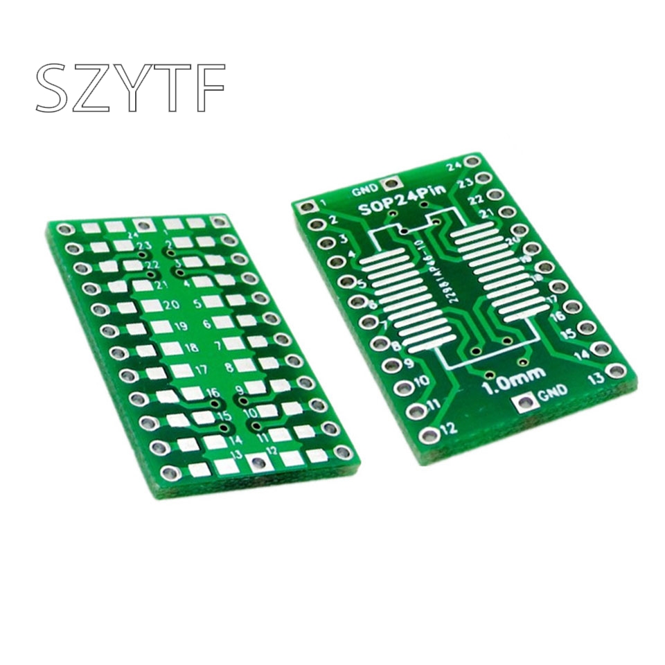 20pcs Nouveau SOP24 1 mm à DIP24 24Pin 2.54 mm Carte de circuit imprimé Adaptateur Convertisseur Board