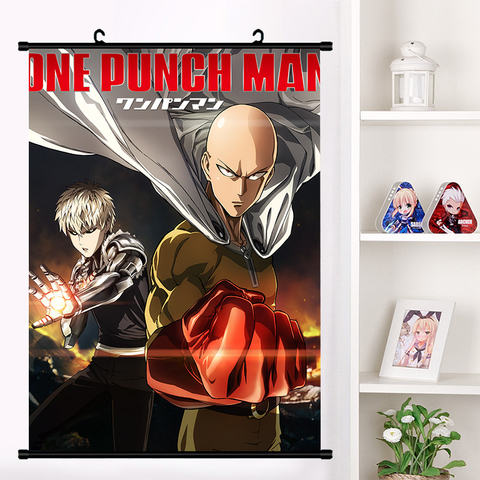 Anime ONE PUNCH-MAN Saitama tatsumaki Genos Cosplay Wall Scroll Mural Poster Wall Hanging Poster Home Art Decor Collection ► Photo 1/6