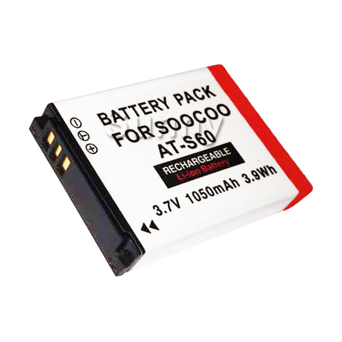 AT-S60 AT S60 Soocoo S60 Lithium Ion Rechargeable Battery Pack For Soocoo S60 Sports Action Video Camera  3.7v 1300mAh 3.9Wh ► Photo 1/3