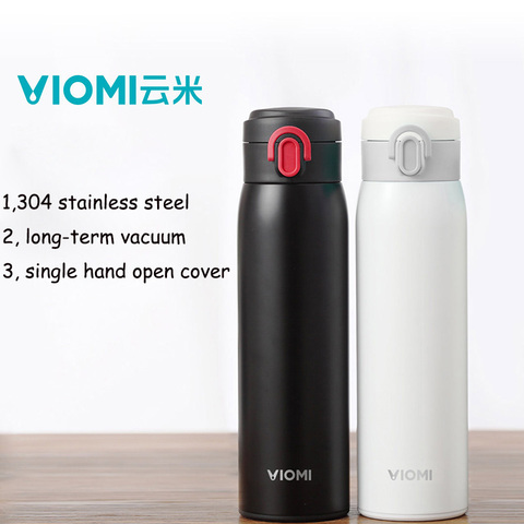 Original Xiaomi VIOMI 460ML Thermos Cup Stainless Steel Vacuum Cup 24 Hours Flask Water Bottle Cup Thermos Single Hand ON/Close ► Photo 1/6