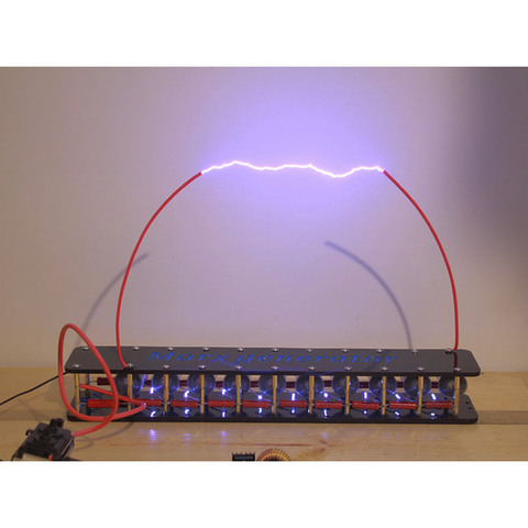 Student's experiment of artificial lightning high voltage electric arc with assembled of Marx generator ► Photo 1/1