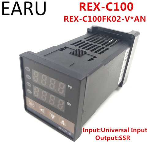REX-C100 REX-C100FK02-V*AN Digital PID Temperature Control Controller Thermostat SSR Output 0-400 Degrees Universal Input ► Photo 1/5