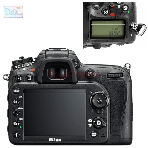 Self-adhesive Glass / Film Main LCD + Top Shoulder Info Screen Protector Guard Cover for Nikon D7100 D7200 Camera ► Photo 1/4