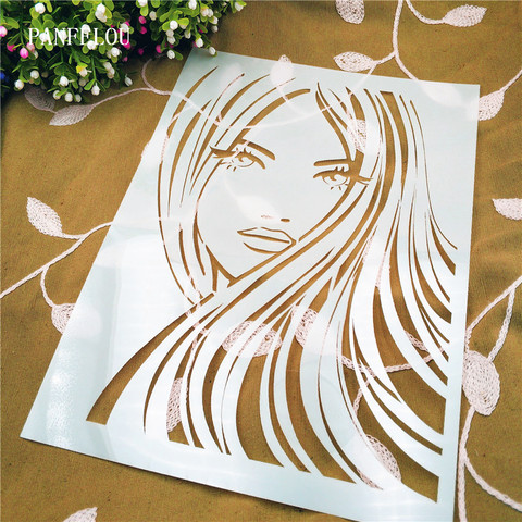 Long hair girl scrapbook stencils spray plastic mold shield DIY cake hollow  Embellishment printing lace ruler valentine - Price history & Review, AliExpress Seller - Beautiful handicrafts Store
