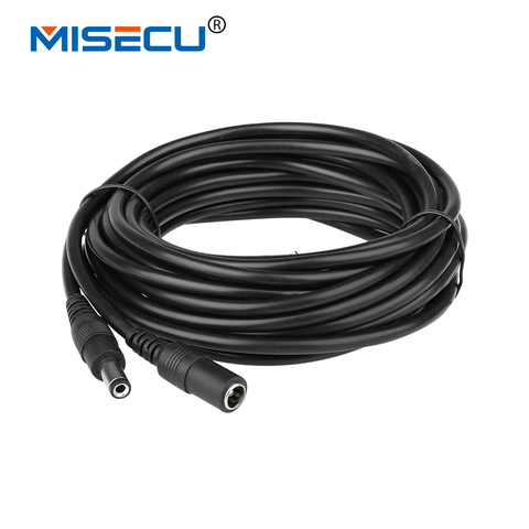 MISECU DC Power Extension Cable Jack Socket To 5.5mmx2.1mm Male Plug  For CCTV Security Camera Black 16.5Feet 5M 10m power cable ► Photo 1/5