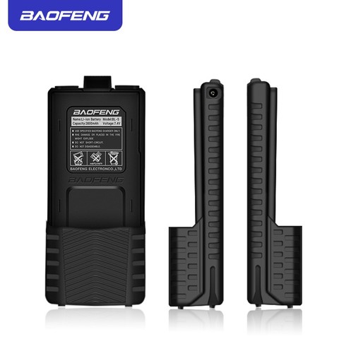 Baofeng UV5R Walkie Talkie Battery Extended 7.4V 3800mAh Li-ion BL-5 Battery Pack For Baofeng UV-5R UV-5RE Black ► Photo 1/6
