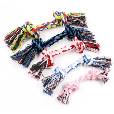 1pcs Pets Dogs Pet Supplies Pet Dog Puppy Cotton Chew Knot Toy Durable Braided Bone Rope 18cm Funny Tool (Random Color) ► Photo 1/6