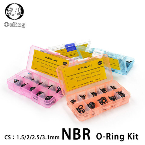 Thickness 1.5/1.9/2.4/3.1/1.8/2.65mm Nitrile Rubber Ring NBR O-Ring Seal Sealing O-rings Washer oring set Assortment Kit Set Box ► Photo 1/6