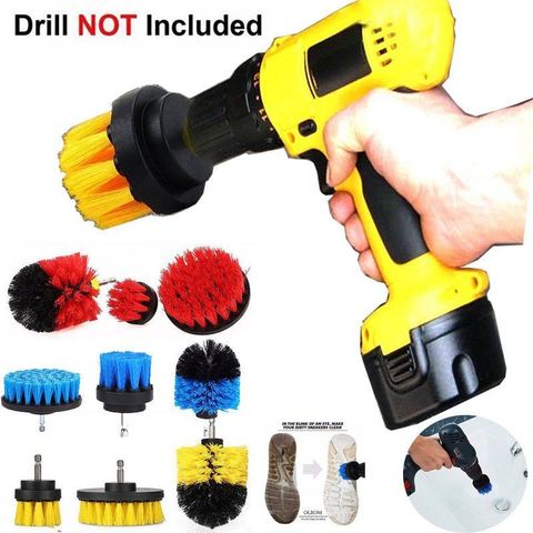 3PCS Drill Brush Power Scrubber Drill Attachments For Carpet Tile Grout  Cleaning