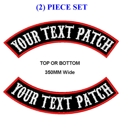 Customize embroidery mc rocker patch 350mm wide top and bottom motorcycle biker patches for vest cut and clothing ► Photo 1/6