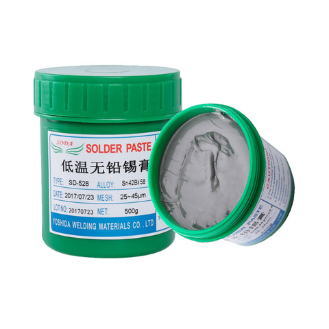 Low Temperature Lead-Free Solder Paste SD-528 200g/500g High Quality Fresh Low Temperature BGA Solder Paste for SN42 BI58  SMT ► Photo 1/6