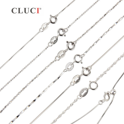 CLUCI Wome Necklace Solid 925 Sterling Silver Chain with Spring Clasp for Pendant SN008-SN023 ► Photo 1/5