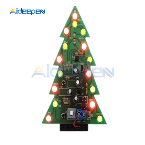 DIY Kit Christmas Trees LED Circuit Electronic PCB Board Module Red Green Flash Light Electronic Suit Holiday Decoration ► Photo 1/5
