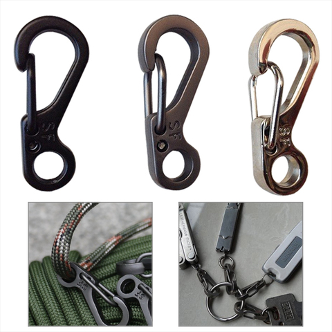 EDC SF mini spring hike survive paracord clasp hook tactical keyring backpack hang Quickdraw Carabiner camp mountain climb gear ► Photo 1/1