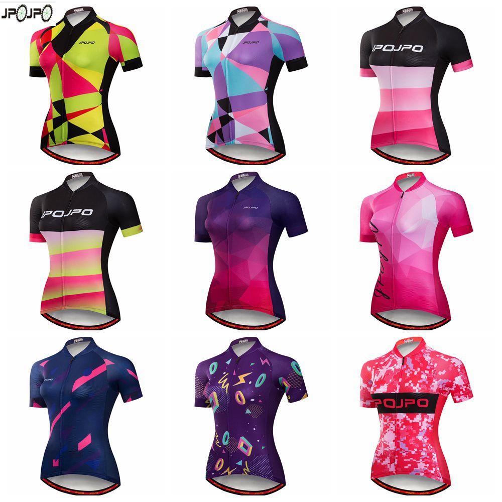 Four Fabric Made Mountain Bike Jersey Women Shirt Tops S-2XL JPOJPO Womens Cycling Jersey 