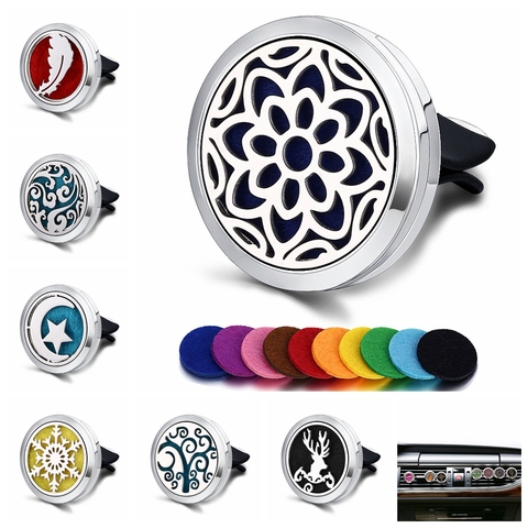 Car Air Freshener Car Perfume Diffuser Clip Car Air Auto Vent Freshener Essential Oil Perfume Locket (Free 10pc pad) C002 ► Photo 1/6