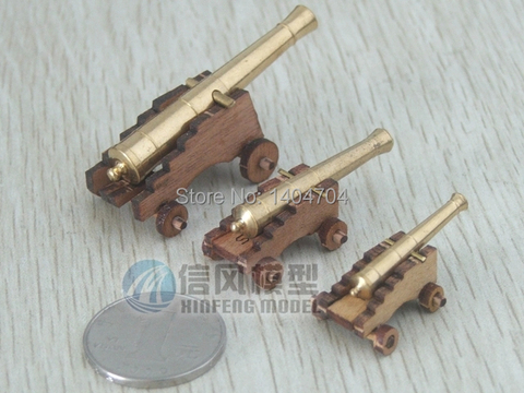 NIDALE model Classic wooden ancient boat cannons model kit  CNC Gun barrel + Gun carrier  4 sizes can choose 1 pcs / set ► Photo 1/5