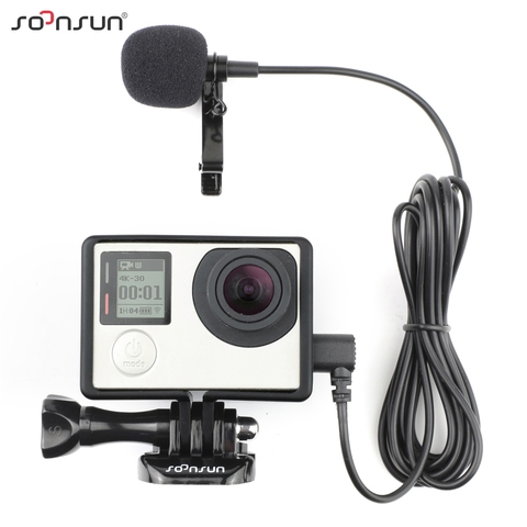 SOONSUN Standard Protective Frame Mount with External Microphone Mic for GoPro Hero 3 3+ 4 Hero3 Hero4 for Go Pro Accessories ► Photo 1/6