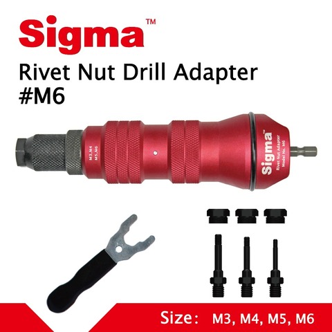 Sigma #M6 Threaded Rivet Nut Drill Adapter Cordless or Electric power tool accessory alternative air pneumatic rivet nut gun ► Photo 1/5