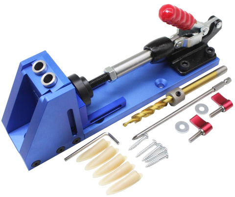 Woodworking Guide Carpenter Kit System inclined hole drill tools clamp base Drill Bit Kit System Pocket Hole Jig Kit ► Photo 1/6
