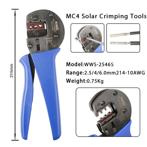 MC4 Solar Crimping Tools for AWG 14-10(2.5/4/6.0mm²) Solar Panel PV Cables Hand Crimper Plier mc4 connector tool ► Photo 1/1