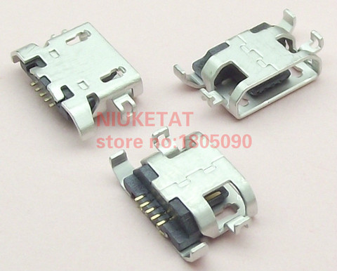 50pcs Micro USB 5pin heavy plate 1.28mm Flat mouth without curling Female Connector For lenovo A850 Mobile Phone Mini USB Jack ► Photo 1/2