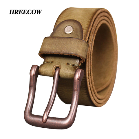 Brand Top Cow genuine leather belts for men jeans belt Do old designer pin buckle retro vintage mens cowboy belt male ceinture ► Photo 1/6