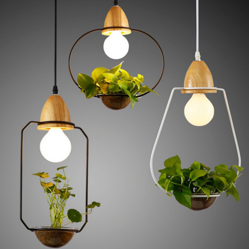 Art Deco Led Plant Pendant Light, Hanging Plant Light Fixture