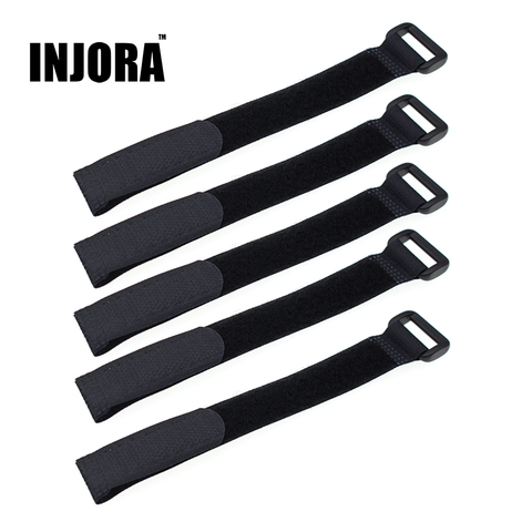 INJORA 5Pcs Black Durable  Antiskid Cable Tie Down Straps for RC Car Battery RC Crawler Tool 2*20cm/2*30cm ► Photo 1/5