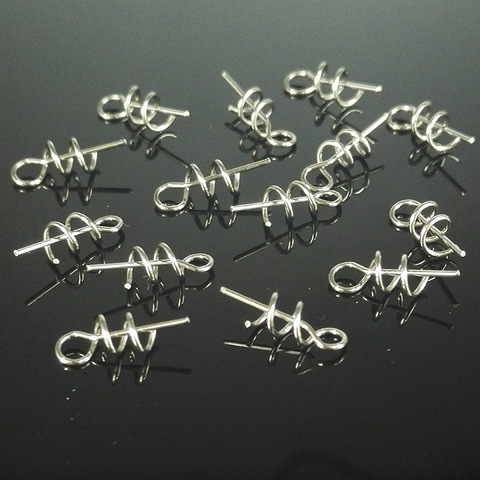 New 50 pcs/lot Fishing Hook Centering Pins Spiral Fishing bait Steel Spring Crank Lock for Soft Lure Fishing Accessories Tackle ► Photo 1/5
