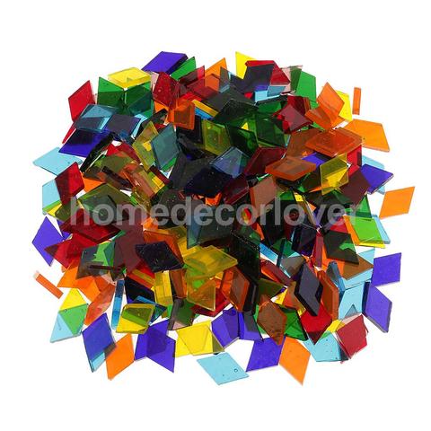 250 Pieces Assorted Colors Clear Glass Pieces Mosaic Making Tiles Tessera for Puzzle Arts DIY Craft Accessories ► Photo 1/6