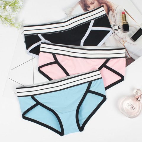 Women's Cotton Panties Striped Waistband Women Underwear Boxer Briefs Girls Cotton Panty XXL XXXL Plus Big Size Panties Boyshort ► Photo 1/6