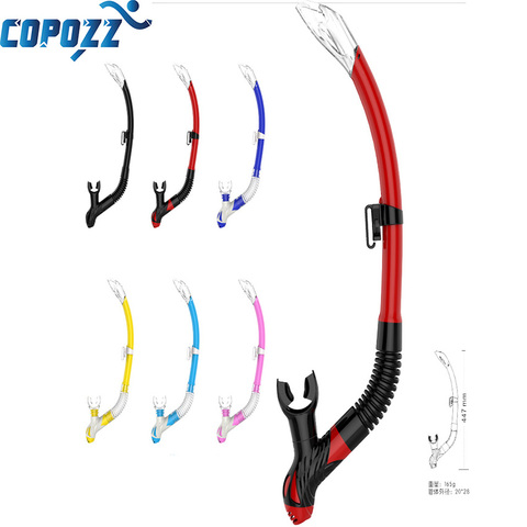COPOZZ professional Dry Snorkel Diving Tube Air Tube PU Tube Liquid Silicone Scuba Diving Equipment hunting Snorkel  for adult ► Photo 1/6