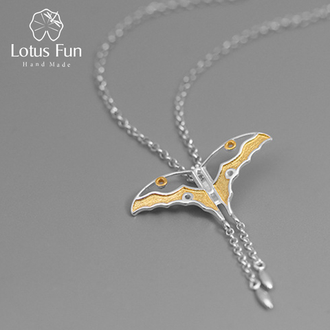 Lotus Fun Real 925 Sterling Silver Natural Creative Handmade Fine Jewelry Hollow Butterfly Kite Pendant without Necklace ► Photo 1/6