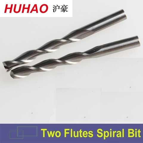 HUHAO 3.175 SHK Carbide CNC Router Bits Two Flutes Spiral End Mills Double Flutes Milling Cutter Spiral PVC Cutter ► Photo 1/4