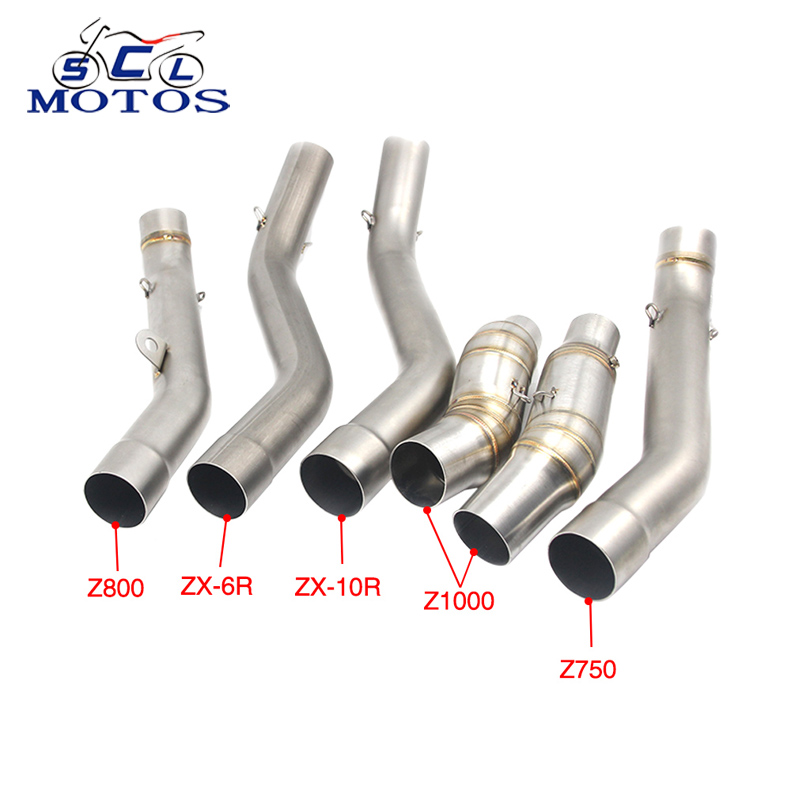 For Kawasaki Z1000 2007 2008 2009  Exhaust Mid Link Pipe Slip On Escape Mufflers
