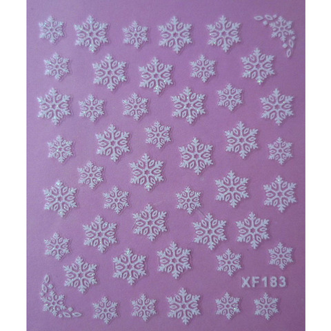 White 3D Snowflake Design Water Transfer Nails Art Sticker Lady Women Manicure Tools Nail Decoration Decals ► Photo 1/1