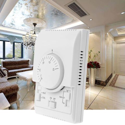 AC 220V Room Mechanical Thermostat Control Switch Air Conditioner Fan Coil Temperature Controller ► Photo 1/6
