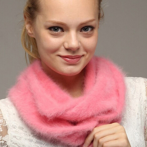 2022 New Hot Selling Women Fashion Warm Real Mink Cashmere Ring Genuine Mink Cashmere Scarf Natural Fur Pashmina TBFP862 ► Photo 1/6