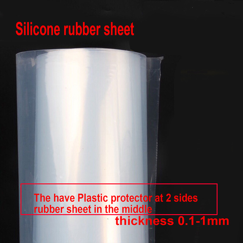 Silicone rubber Sheet film 0.1 0.2 0.3 0.4 0.5 0.6 0.8 1.0mm thickness 500*500mm width thin board semi transparent Rubber ► Photo 1/6