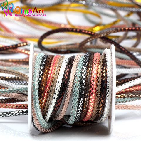 OlingArt 3mm 2m/lot Round PU Leather Cord Rope For European style DIY Necklace Bracelet choker Craft Jewelry Making NEW ► Photo 1/6