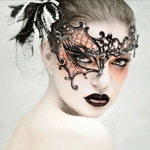 Sexy Women Ladies Gothic Lace Sexy Black Nightclub Belly Dance Party Eye Mask ► Photo 1/6