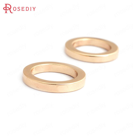 (30601)20PCS Diameter 14mm,Thickness 2MM 24K Champagne Gold Color Plated Brass Closed Rings Jewelry Accessories ► Photo 1/6