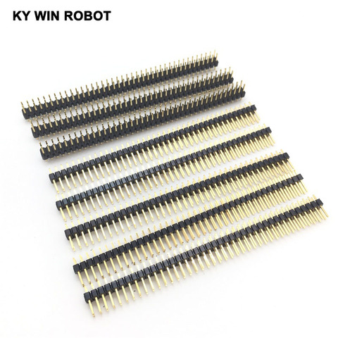 10 PCS 2.54mm 2 x 40 Pin gold plated Male Double Row Pin Header Strip Connector 80 Pin ► Photo 1/6