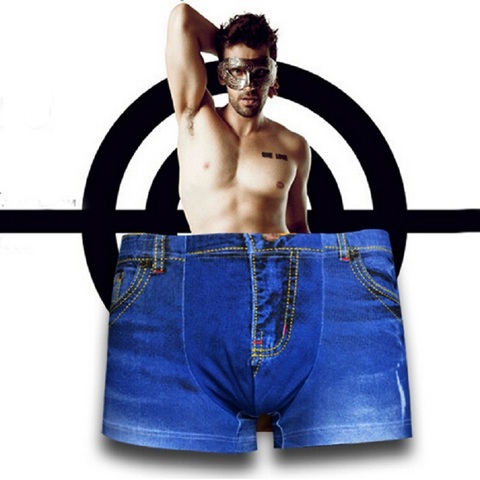 New denim jeans men's underwear men's boxers cowboy ► Photo 1/1